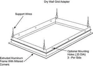 LITHONIA LIGHTING DGA24 Drywall Grid Adapter Kit,F/2x4ft Troffer