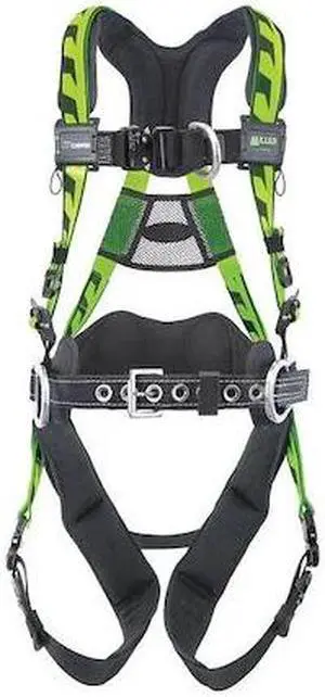 HONEYWELL MILLER AAF-QCBDPSMG AirCore(TM) Full Body Harness, S/M, 400 lb.,