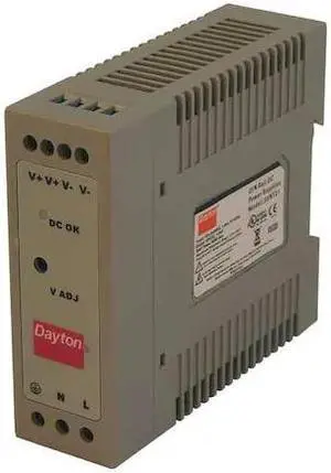DAYTON 33NT21 DC Power Supply, 90/264V AC, 50 W, 1 A, DIN Rail