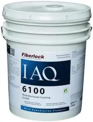 FIBERLOCK TECHNOLOGIES 8361-5 Mold-Resistant Coating, 5 gal. Pail, Very Slight,