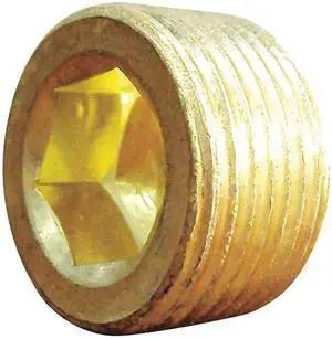 ZORO SELECT 6AYZ7 1/8" MNPT Brass Countersunk Plug