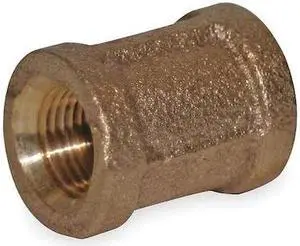 ZORO SELECT 6RCW1 Coupling Red Brass Coupling, 2 in Female NPT X 2 in Female NPT
