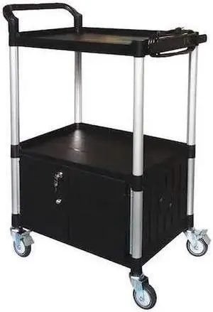 ZORO SELECT 45NP04 Cart with Cabinet,47-1/4 in. H,Black