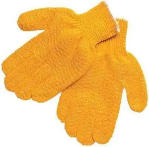 MCR SAFETY 9675S Knit Gloves, Acrylic, Fish Net Palm, Orange, 12 PK