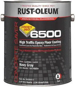 RUST-OLEUM S6586413 1 gal Floor Coating, High Gloss Finish, Navy Gray, Solvent