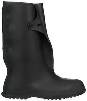 TINGLEY 35141 Overboots, Plain Toe, PVC, 14 in Height, Snap Tab Closure,
