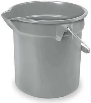 RUBBERMAID COMMERCIAL FG261400GRAY 3 1/2 gal Round Bucket, 11-1/4 in H, 12 in