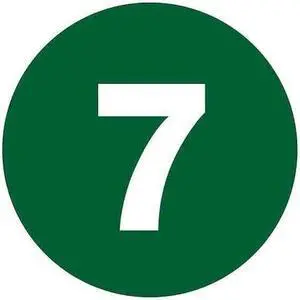 TAPE LOGIC DL1347 Tape Logic Number Labels, "7", 3" Circle, Dark Green, 500/Roll
