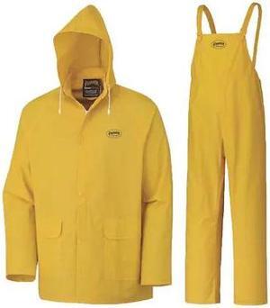 PIONEER V3010460U-XL PVC Rainsuit,Yellow,XL, Polyester|PVC, 0.35 mm Thick,