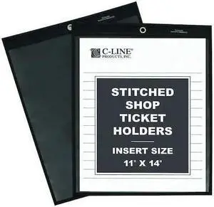 C-Line Shop Ticket Holders Stitched One Side Clear 75" 11 x 14 25/BX 45114