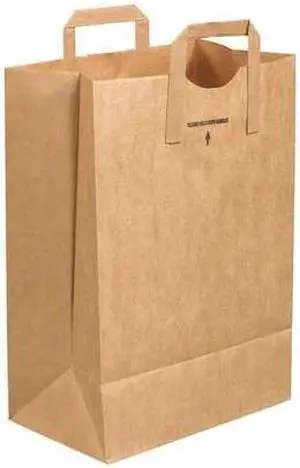 PARTNERS BRAND BGFH102U 12" x 7" x 17" Flat Handle Grocery Bags, PK 300
