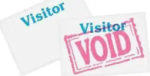 PARTNERS BRAND BH150 Visitor Badge, One Day, 3" x 2", PK100