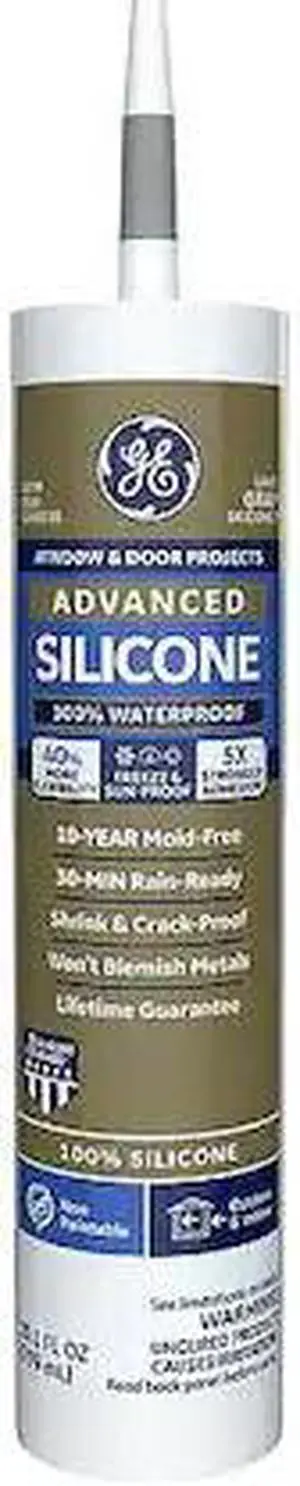 GE 2813704 Silicone Sealant, 10 oz, Cartridge, Light Gray, Silicone Base,