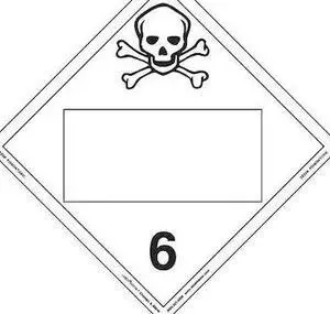 LABELMASTER ZEZ5B Toxic Placard,Blank,E-Z Remo,PK25