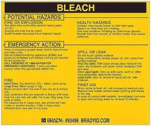 BRADY 93496 Chemical Label,3-3/4inHx4-1/2inW,PK25