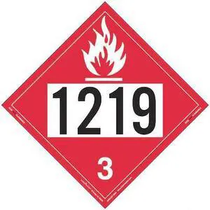 LABELMASTER ZEZ21219 Flammable Liquid Placard 1219,PK25