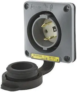 Hubbell Wiring Device-Kellems Wtertght Flanged Lcking Inlet,Industrial HBL2615SW