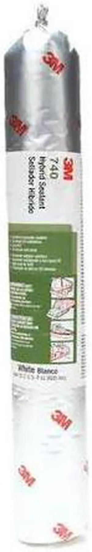 3M 740 UV Polymer Adhesive Sealant, 20 oz, Sausage Pack, White, Polymer Base,