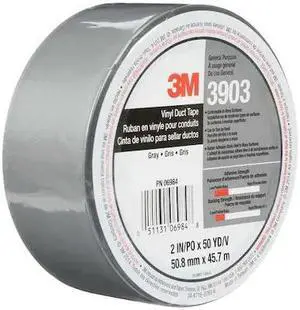 3M 3903 Duct Tape,2 x 50 yd,6.5 mil,Gray,Vinyl