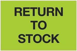 TAPE LOGIC DL1151 Tape Logic® Labels, "Return To Stock", 2" x 3", Fluorescent
