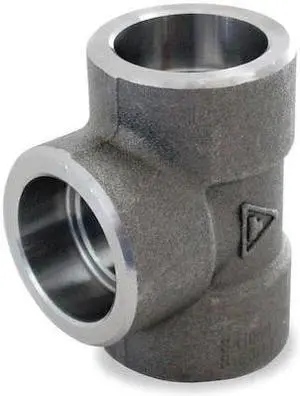 ZORO SELECT 1MNR3 Tee Tee, 1" Pipe, Socket Weld, Black Forged Steel, Class 3000