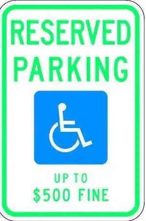 LYLE HC-WV01-12HA Handicap Parking Sign, 12" W, 18" H, English, Aluminum, Blue,