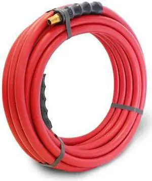 STEELMAN 98215-IND 30-Foot x 3/8" Rubber Air Hose with 1/4" Male NPT Brass