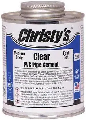 CHRISTY'S RH-MCLV-PT-12 Pipe Cement,Clear,16 oz.
