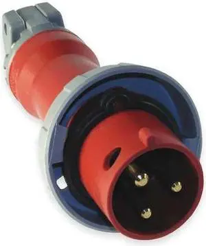 HUBBELL WIRING DEVICE-KELLEMS HBL320P7W Watertight Pin & Sleeve Plug, 20 A,