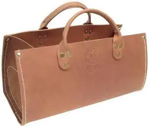 KLEIN TOOLS 5115 Tool Tote, Brown, Leather, 0 Pockets