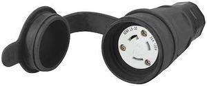 HUBBELL WIRING DEVICE-KELLEMS HBL29W47BK Watertight Locking Connector, L5-30R,