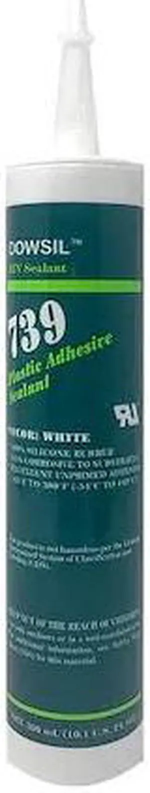 DOWSIL 99180621 Silicone Sealant, 10 oz, Cartridge, White, Silicone Base, 739