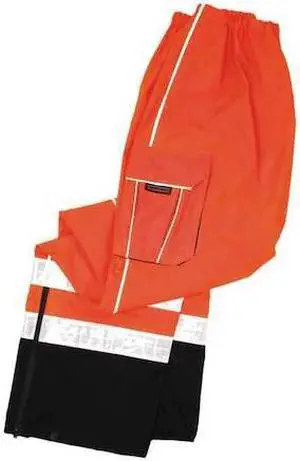 KISHIGO RWP107-2X-3X Rain Pant,Refl Piping,Orange,2XL-3XL