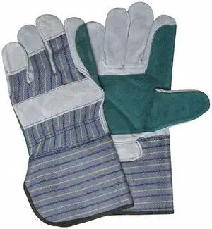 MCR SAFETY 1412A Leather Gloves, Cowhide, Gauntlet Cuff, Wing Thumb, Full