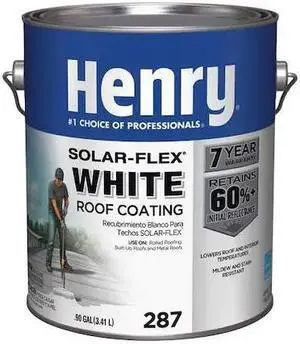 HENRY HE287SF046 Protective Roof Coating, 1 gal, Pail, White