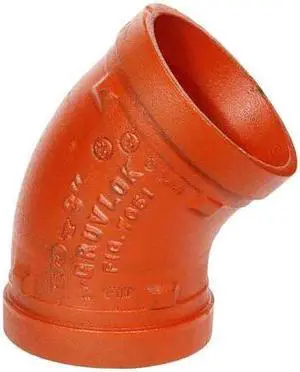 ZORO SELECT 0390014801 Elbow, 45 Degrees,2-1/2",Iron,1000 psi