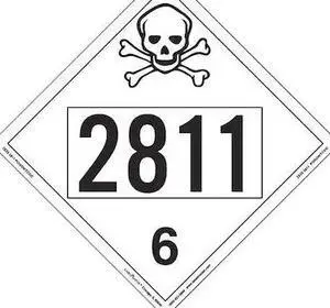 LABELMASTER ZEZ52811 Toxic/Poison Placard,UN 2811,PK25
