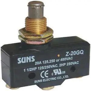 ZORO SELECT 5JEF0 Snap Action Switch, Panel Mount, Plunger Actuator, SPDT, 20 A