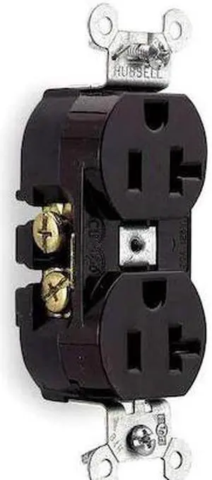 HUBBELL WIRING DEVICE-KELLEMS CR20 Straight Blade Receptacle, 5-20R, 20 A, 125V