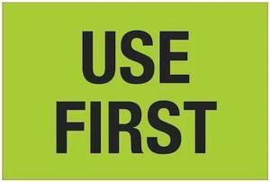 TAPE LOGIC DL1136 Tape Logic® Labels, "Use First", 2" x 3", Fluorescent Green,