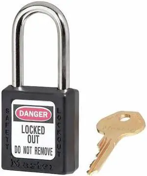 MASTER LOCK 410KAW400BLK-3XX1020 Lockout Padlock,KA,Black,1-3/4"H