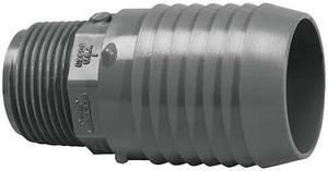 ZORO SELECT 1436169 PVC Reducing Male Adapter, Insert x MNPT, 1 1/2 in x 1 1/4