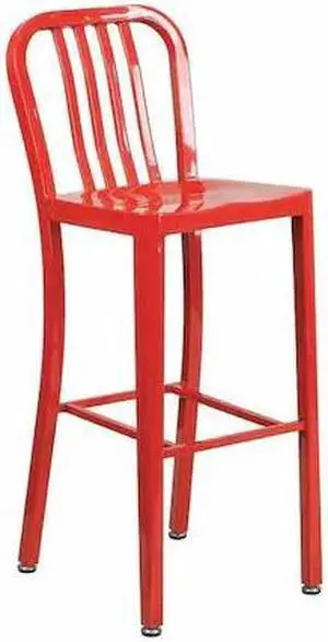 Flash Furniture Colorful Restaurant Barstool with Back Red (CH6120030RED)