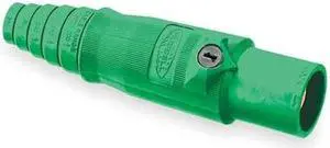 HUBBELL WIRING DEVICE-KELLEMS HBL400MGN Connector,Double Set Screw,Grn,Male