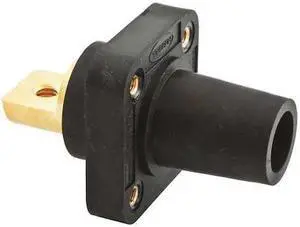HUBBELL WIRING DEVICE-KELLEMS HBLFRBBK Receptacle, Black, Female, Double Set