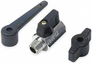 ZORO SELECT 1PZB3 1/4" FNPT x MNPT Brass Mini Ball Valve Inline