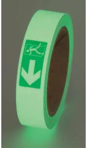 White/Phosphorescent Floor Marking Tape, Incom Manufacturing, GT130EXL1"W