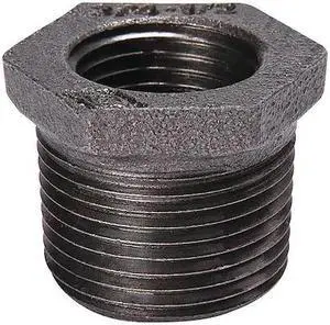 ZORO SELECT 521-900BC Hex Bushing Hex Bushing, 4" x 3" Pipe, MNPT x FNPT,