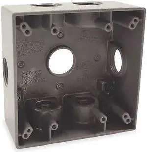 BELL OUTDOOR 5346-0 Weatherproof Electrical Box, 31 cu in, Double Gang Box