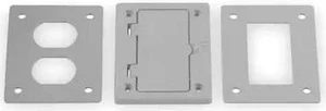 HUBBELL WIRING DEVICE-KELLEMS PFBR826GYA Box Cover, Floor Box Type, 1 Gang, HUBBELL WIRING DEVICE-KELLEMS PFBR826GYA Box Cover, Floor Box Type, 1 Gang,